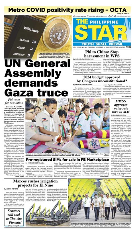 The Philippine Star Subscriptions .
